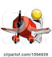 Poster, Art Print Of Yellow Clergy Man Flying In Geebee Stunt Plane Viewed From Below