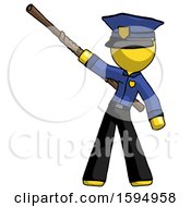 Poster, Art Print Of Yellow Police Man Bo Staff Pointing Up Pose