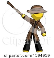 Poster, Art Print Of Yellow Detective Man Bo Staff Pointing Up Pose