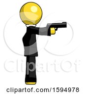 Poster, Art Print Of Yellow Clergy Man Firing A Handgun