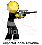 Poster, Art Print Of Yellow Clergy Man Shooting Sniper Rifle