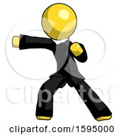 Poster, Art Print Of Yellow Clergy Man Martial Arts Punch Left