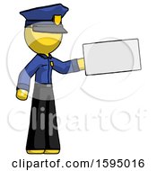 Poster, Art Print Of Yellow Police Man Holding Large Envelope