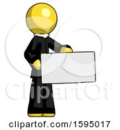 Poster, Art Print Of Yellow Clergy Man Presenting Large Envelope