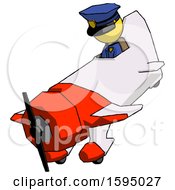 Poster, Art Print Of Yellow Police Man In Geebee Stunt Plane Descending View