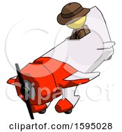 Poster, Art Print Of Yellow Detective Man In Geebee Stunt Plane Descending View