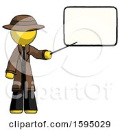 Poster, Art Print Of Yellow Detective Man Giving Presentation In Front Of Dry-Erase Board