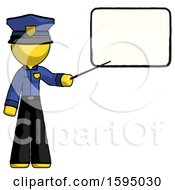 Poster, Art Print Of Yellow Police Man Giving Presentation In Front Of Dry-Erase Board