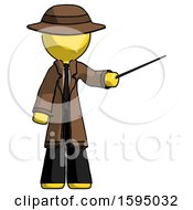 Poster, Art Print Of Yellow Detective Man Teacher Or Conductor With Stick Or Baton Directing