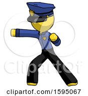 Poster, Art Print Of Yellow Police Man Martial Arts Punch Left