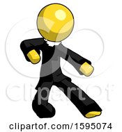 Poster, Art Print Of Yellow Clergy Man Karate Defense Pose Right