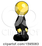 Poster, Art Print Of Yellow Clergy Man Kneeling Angle View Right