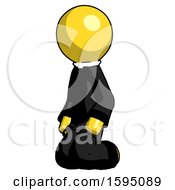 Poster, Art Print Of Yellow Clergy Man Kneeling Angle View Left