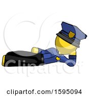 Yellow Police Man Reclined On Side