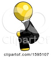 Poster, Art Print Of Yellow Clergy Man Squatting Facing Left