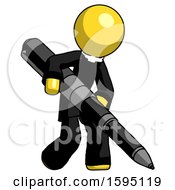 Poster, Art Print Of Yellow Clergy Man Writing With A Really Big Pen