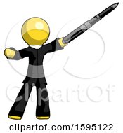 Poster, Art Print Of Yellow Clergy Man Demonstrating That Indeed The Pen Is Mightier