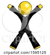 Poster, Art Print Of Yellow Clergy Man Jumping Or Flailing