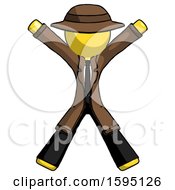 Poster, Art Print Of Yellow Detective Man Jumping Or Flailing