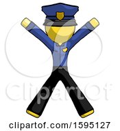 Yellow Police Man Jumping Or Flailing