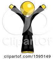 Poster, Art Print Of Yellow Clergy Man With Arms Out Joyfully