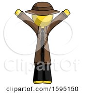 Poster, Art Print Of Yellow Detective Man With Arms Out Joyfully