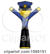 Yellow Police Man With Arms Out Joyfully
