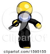 Poster, Art Print Of Yellow Clergy Man Looking Down Through Magnifying Glass