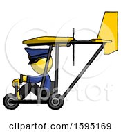 Poster, Art Print Of Yellow Police Man In Ultralight Aircraft Side View