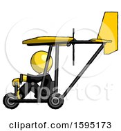Poster, Art Print Of Yellow Clergy Man In Ultralight Aircraft Side View