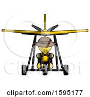 Poster, Art Print Of Yellow Detective Man In Ultralight Aircraft Front View