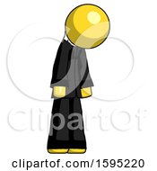 Poster, Art Print Of Yellow Clergy Man Depressed With Head Down Turned Right