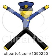 Poster, Art Print Of Yellow Police Man With Arms And Legs Stretched Out