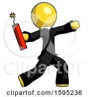 Poster, Art Print Of Yellow Clergy Man Throwing Dynamite