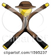 Poster, Art Print Of Yellow Detective Man With Arms And Legs Stretched Out