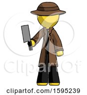 Poster, Art Print Of Yellow Detective Man Holding Meat Cleaver
