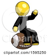 Poster, Art Print Of Yellow Clergy Man Sitting On Giant Football