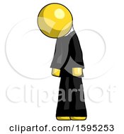 Poster, Art Print Of Yellow Clergy Man Depressed With Head Down Turned Left