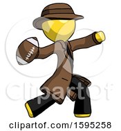 Poster, Art Print Of Yellow Detective Man Throwing Football