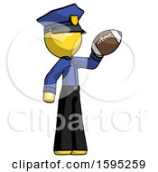 Poster, Art Print Of Yellow Police Man Holding Football Up