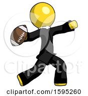 Poster, Art Print Of Yellow Clergy Man Throwing Football