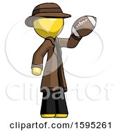 Poster, Art Print Of Yellow Detective Man Holding Football Up