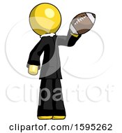 Poster, Art Print Of Yellow Clergy Man Holding Football Up