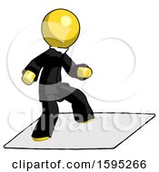 Poster, Art Print Of Yellow Clergy Man On Postage Envelope Surfing