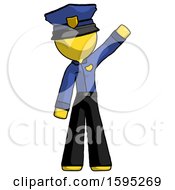Poster, Art Print Of Yellow Police Man Waving Emphatically With Left Arm