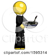 Poster, Art Print Of Yellow Clergy Man Holding Noodles Offering To Viewer