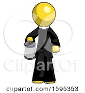 Yellow Clergy Man Begger Holding Can Begging Or Asking For Charity
