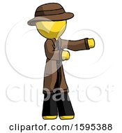 Poster, Art Print Of Yellow Detective Man Presenting Something To His Left