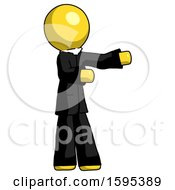 Poster, Art Print Of Yellow Clergy Man Presenting Something To His Left