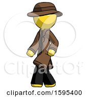 Poster, Art Print Of Yellow Detective Man Man Walking Turned Left Front View